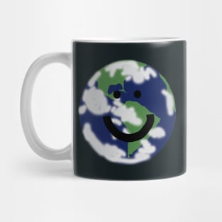 Planet Earth Happy Smiley Face Mug